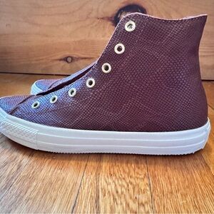 Converse Gemma Exotics lizard pattern leather high top sneaker new condition